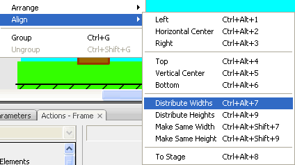 alignment options in flash cs3