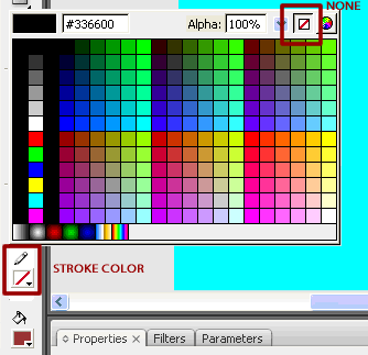stroke coolor and color palette in flash cs3