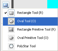Oval / circle shape tool in flash cs3