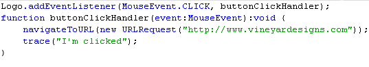 code to create a url link in actionscript 3.0 in Falsh CS3