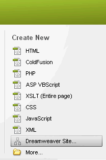 dreamweaver site