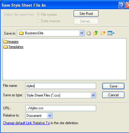 save-style-sheet-file-as